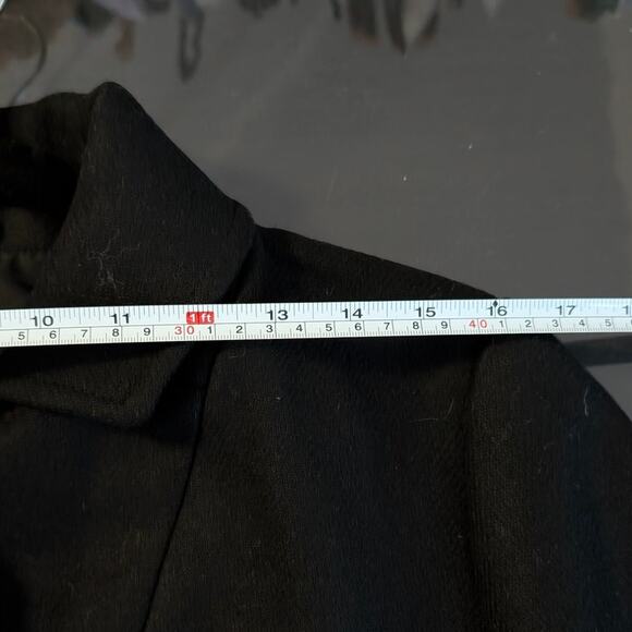 H&M HM Black Double-Breasted Short Peasant's Twill Jacket Pea Coat, size M - Picture 6 of 7